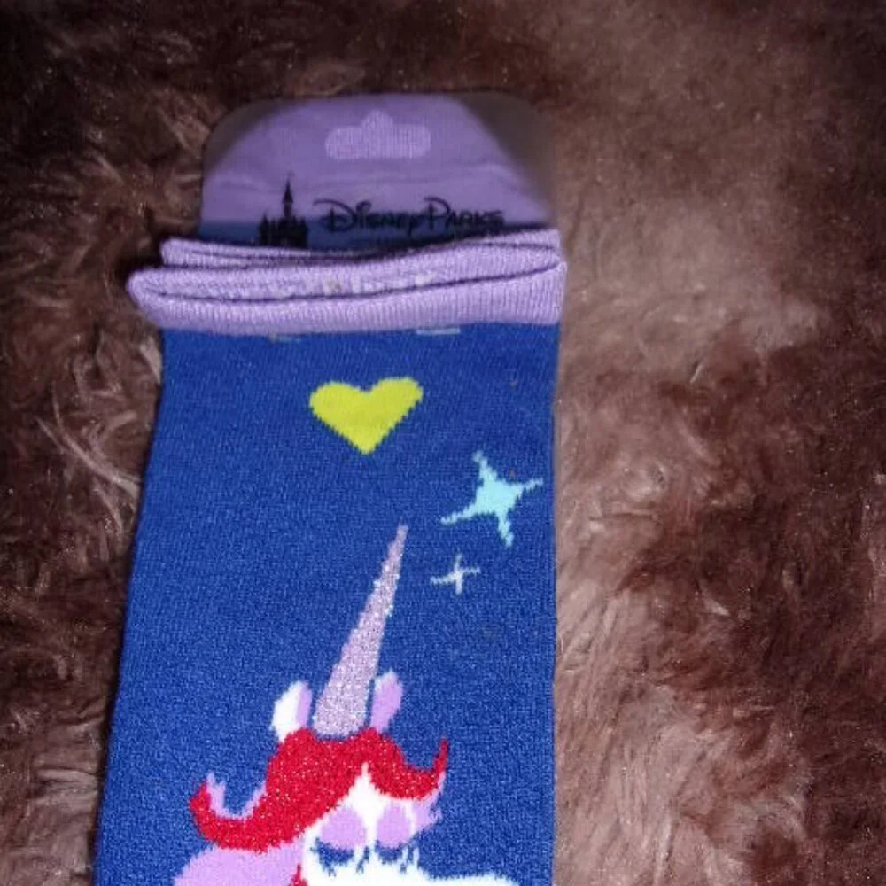 Disney Parks Exclusive Rainbow Unicorn Inside Out Unisex Socks NEW